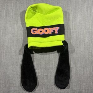Disney Goofy Hat Top Hat Fitted Mens 7 1/4 Green Costume Ears Lined Plush